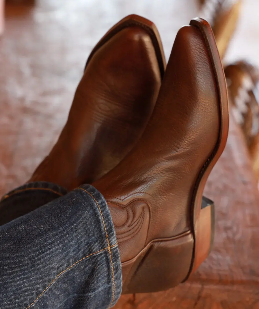 11_2 Botas Cowboy Hombre Piel Marrón -