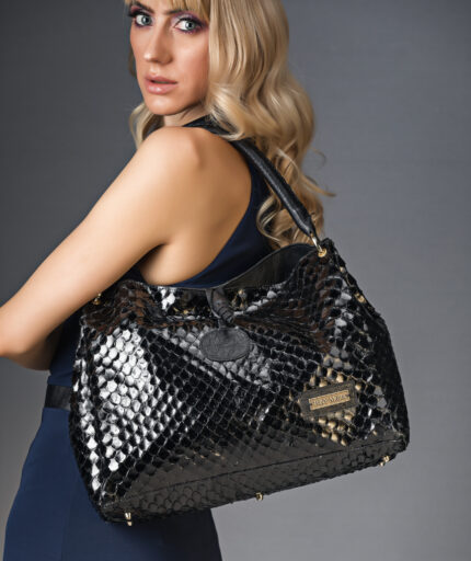 SHOPPER BAG ANACONDA BLACK