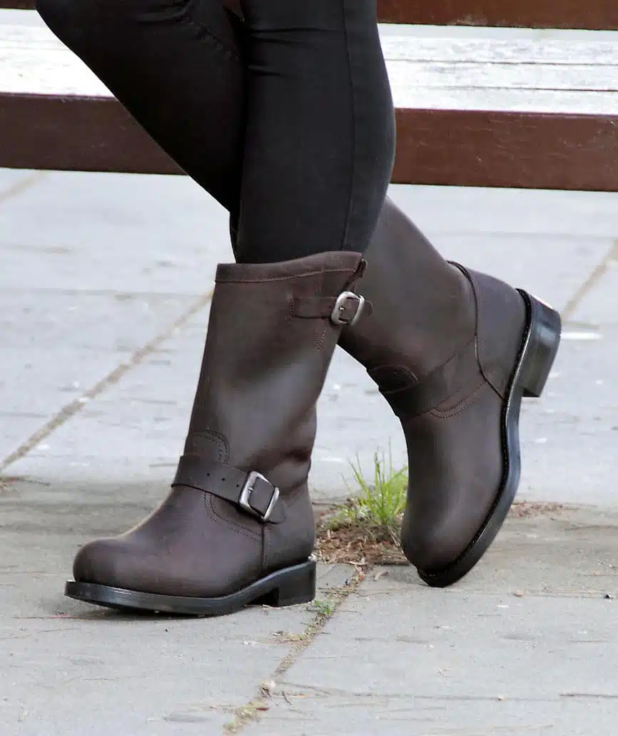 plantilla_modelo Botas Motera Mujer Piel Marrón
