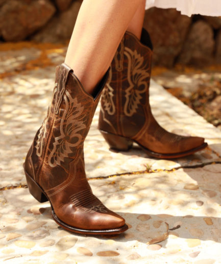 Ostrich Tobacco Exotic Boots Shoes Girls Shoes Boots 