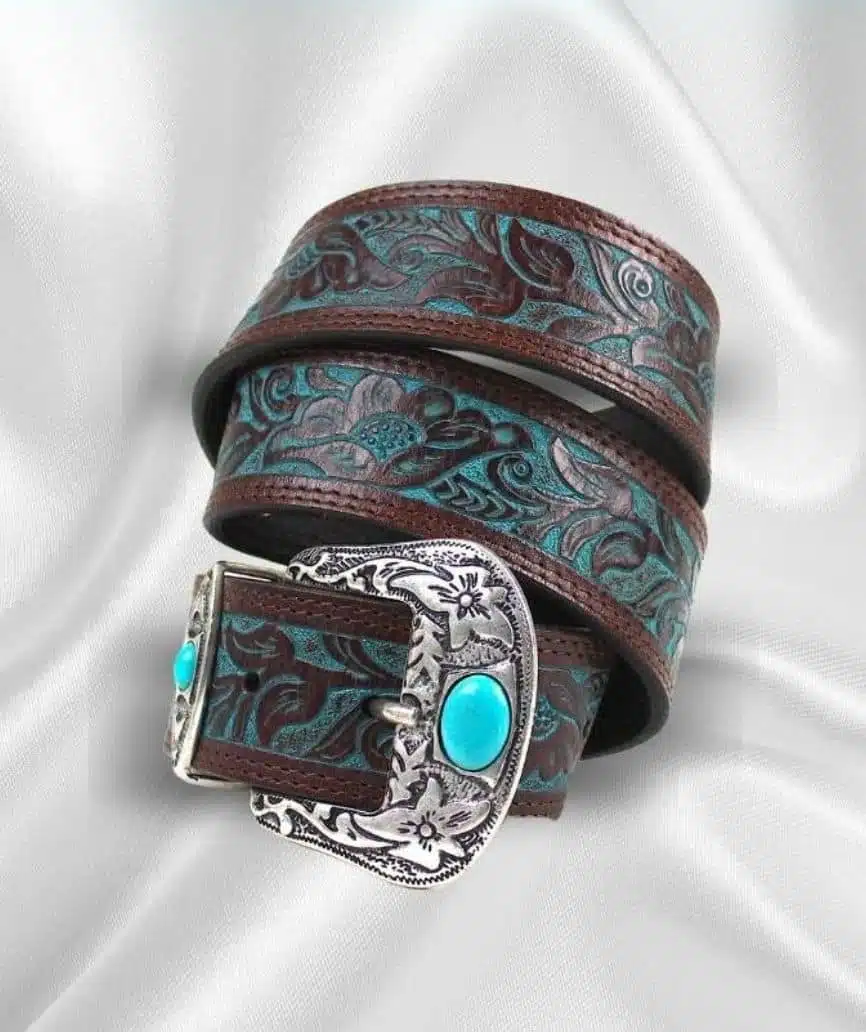 2 9143 TURQUOISE CALFSKIN ENGRAVING