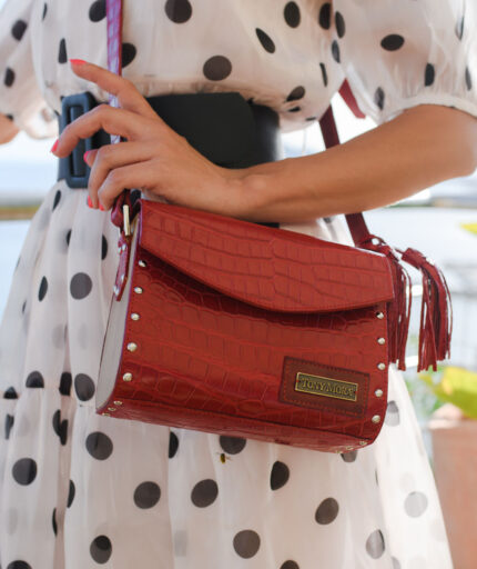 CLUTCH COCODRILO RED