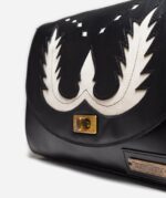 SCHWARZER CLUB-CLUTCH / NUBUK KNOCHEN