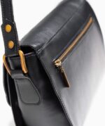 SCHWARZER CLUB-CLUTCH / NUBUK KNOCHEN