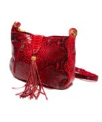 SPOTTED RED PYTHON CROSSBODY BAG