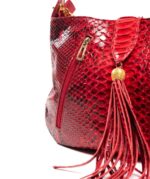 SPOTTED RED PYTHON CROSSBODY BAG