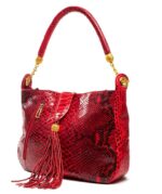 SPOTTED RED PYTHON CROSSBODY BAG