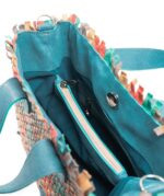 TOTE BAG COWHIDE MADISON TURQUOISE