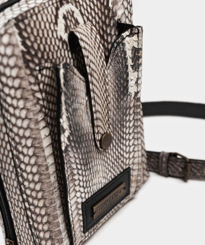 SPECKLED GREY COBRA CROSSBODY BAG