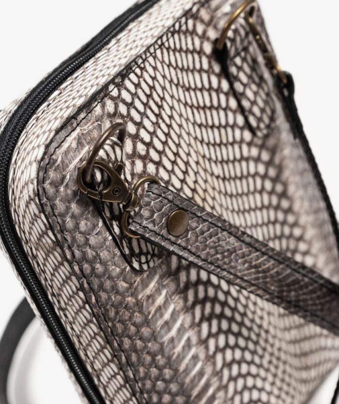 SPECKLED GREY COBRA CROSSBODY BAG