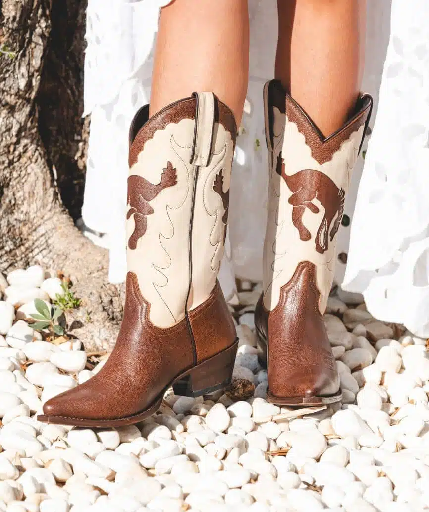 105 Botas de piel de vacuno marrรณn