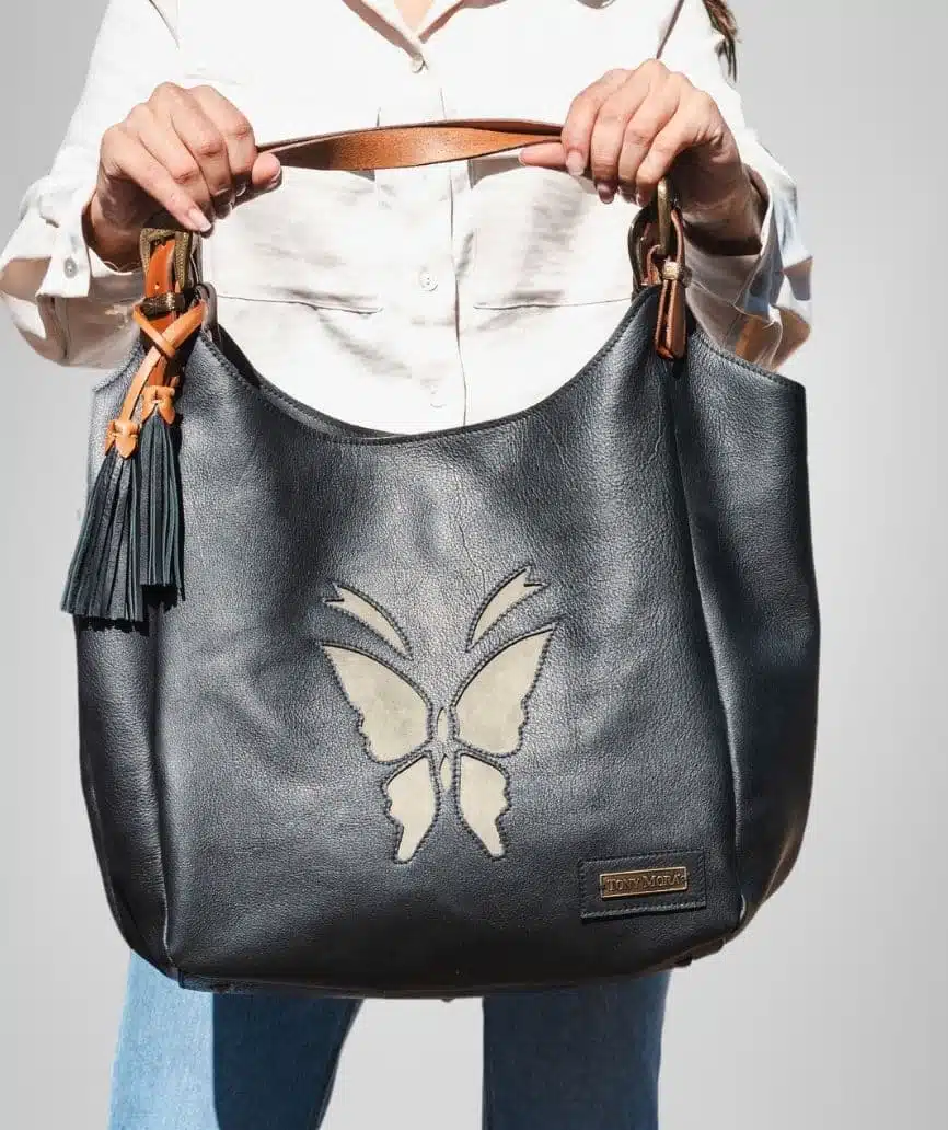 61 SHOPPER BAG SCHWARZ CLUB / BEIGES WILDLEDER