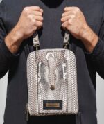 SPECKLED GREY COBRA CROSSBODY BAG