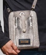 SPECKLED GREY COBRA CROSSBODY BAG