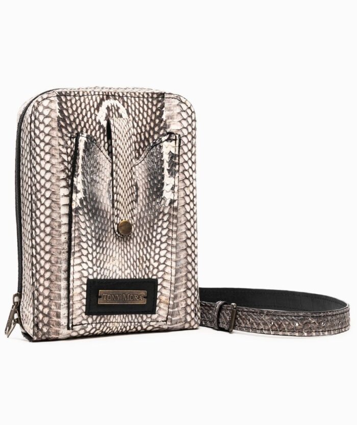 SPECKLED GREY COBRA CROSSBODY BAG