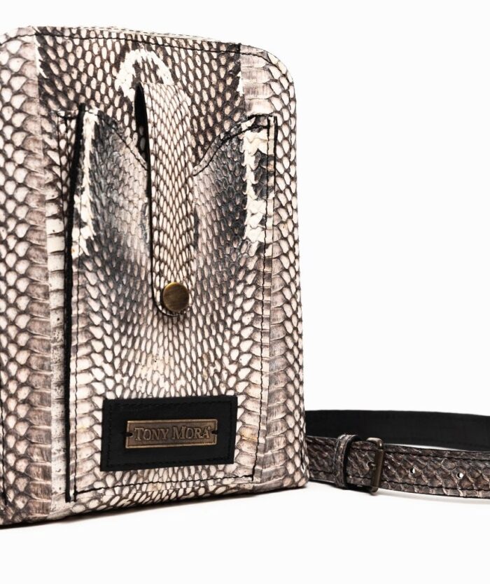 SPECKLED GREY COBRA CROSSBODY BAG