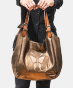 1017 SHOPPER BAG MARRÓN / SERRAJE ORO
