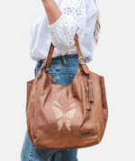 1017 SHOPPER BAG MARRÓN CLARO / SERRAJE CLARO