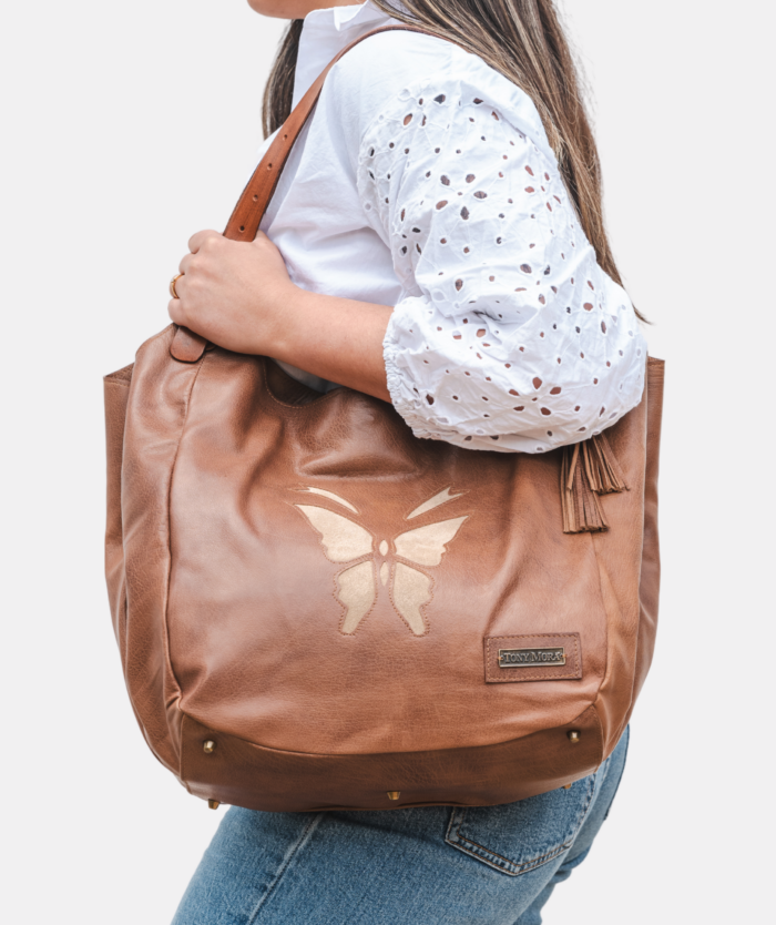 1017 SHOPPER BAG MARRÓN CLARO / SERRAJE CLARO