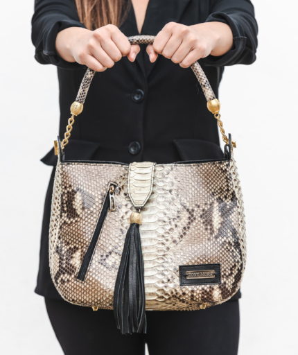 1132 SHOPPER BAG PITON GRIS CLARO