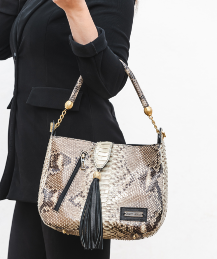 1132 SHOPPER BAG PITON GRIS CLARO