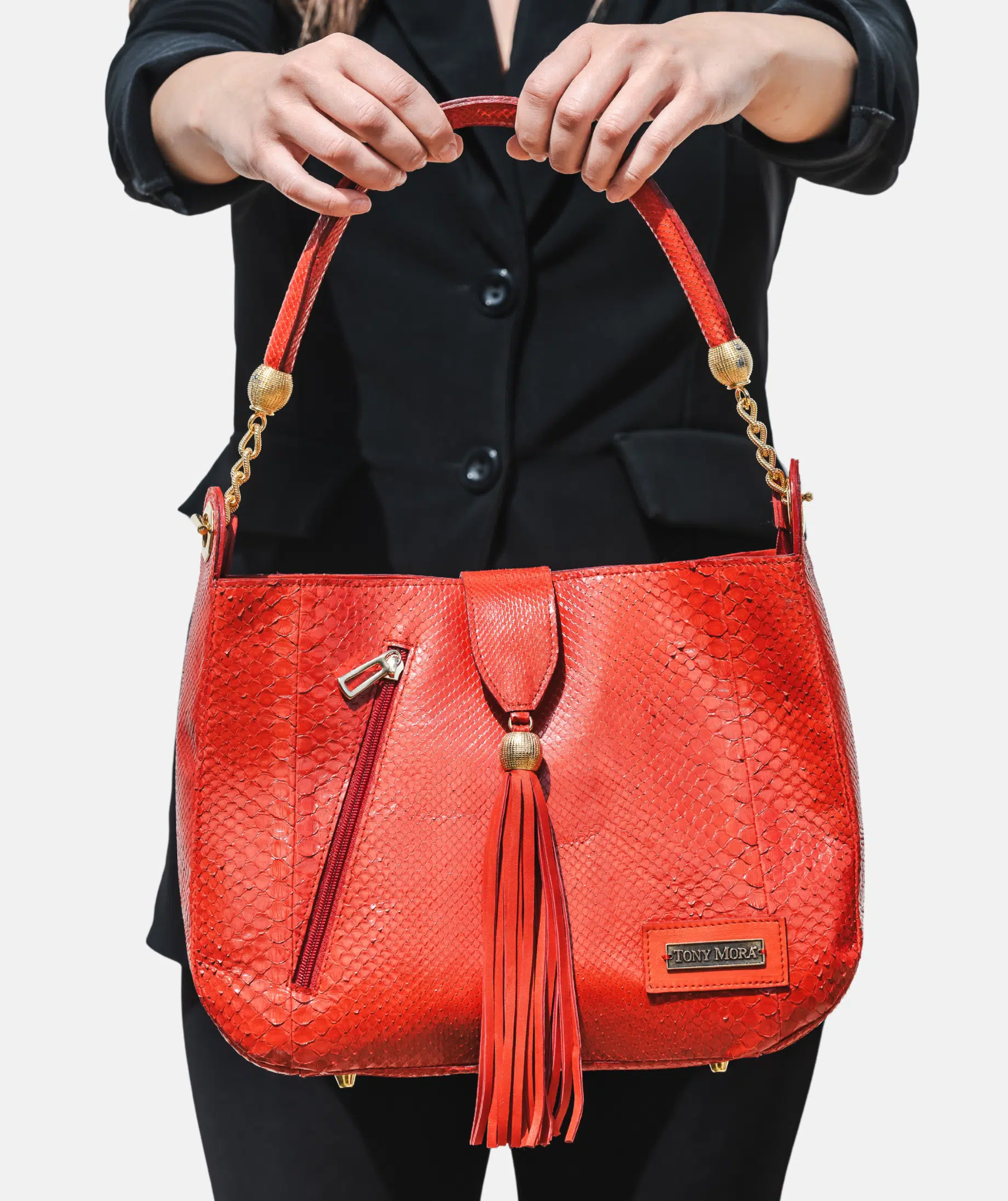 16 1132 SHOPPER BAG PITON ROJO BC