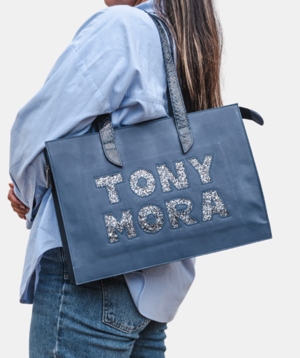 TONY MORA BLUE TOTE BAG
