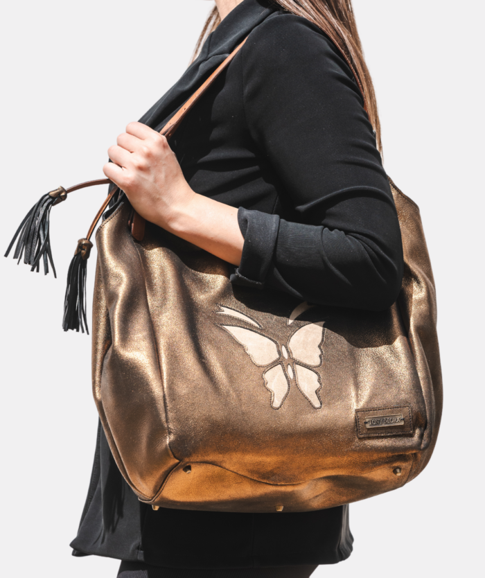 1017 SHOPPER BAG MARRÓN / SERRAJE ORO