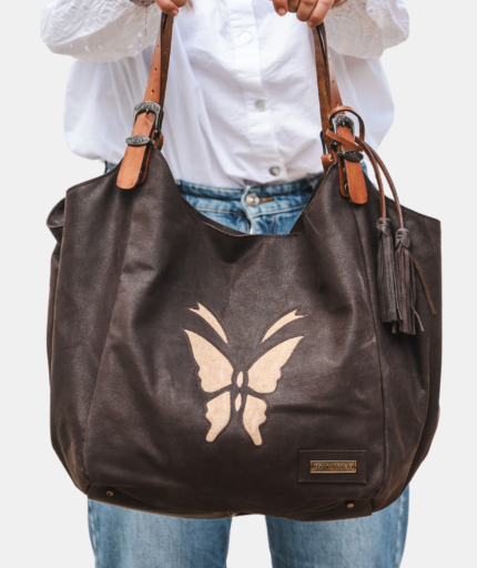 1017 SHOPPER BAG MARRÓN / SERRAJE BEIGE