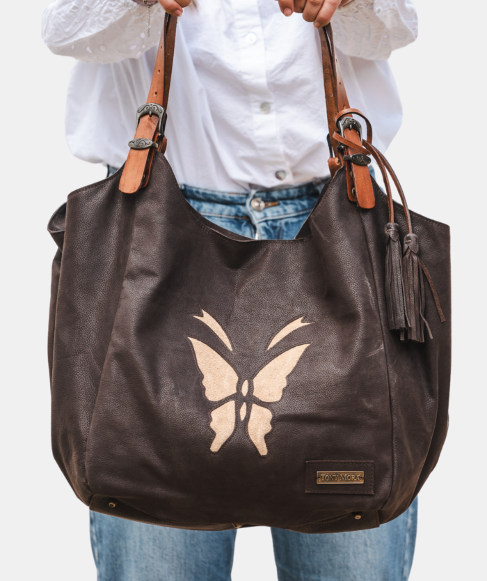1017 SHOPPER BAG MARRÓN / SERRAJE BEIGE
