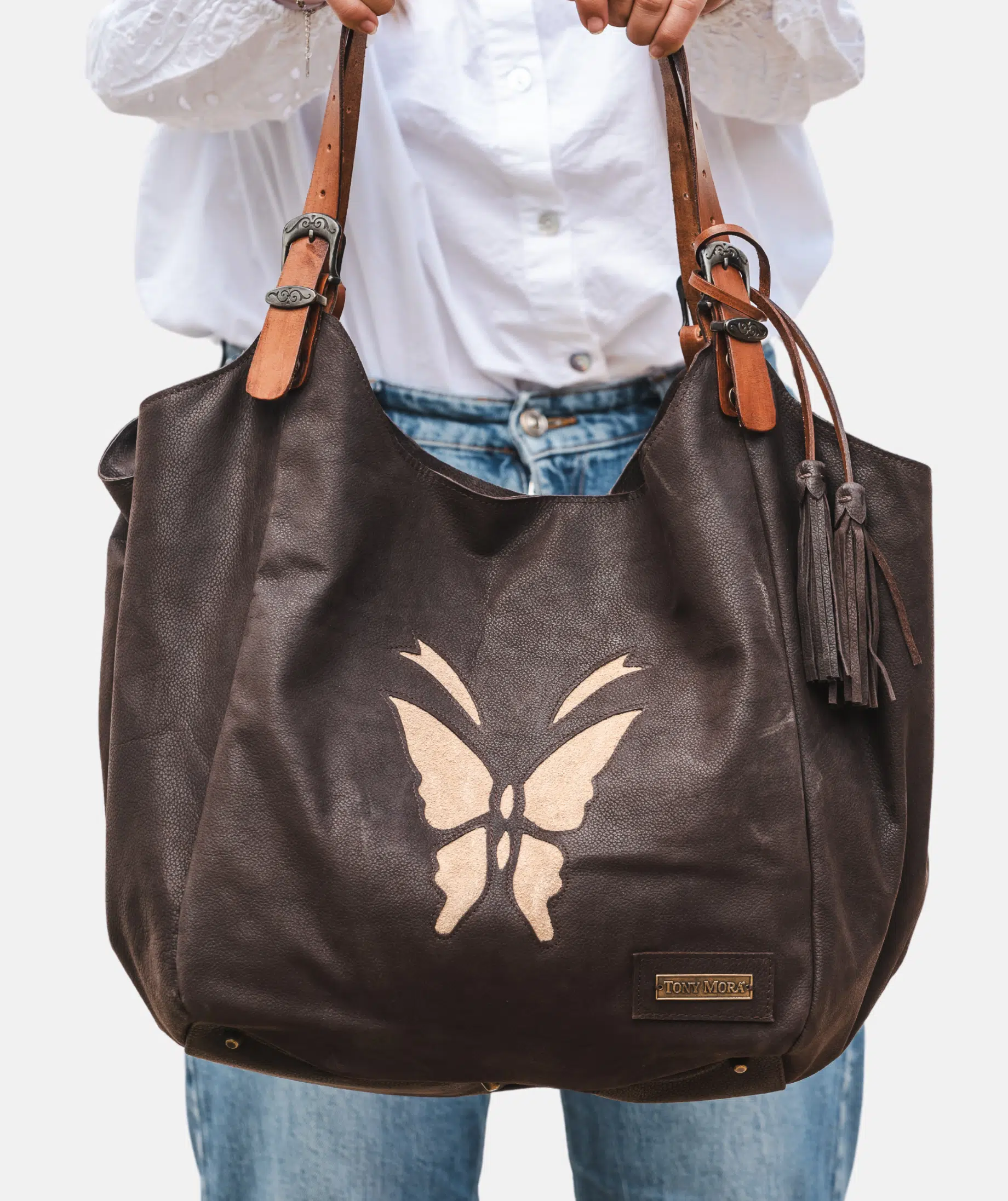 4 1017 SHOPPER BAG MARRÓN / SERRAJE BEIGE