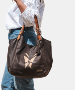 1017 SHOPPER BAG MARRÓN / SERRAJE BEIGE