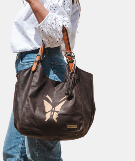 1017 SHOPPER BAG MARRÓN / SERRAJE BEIGE