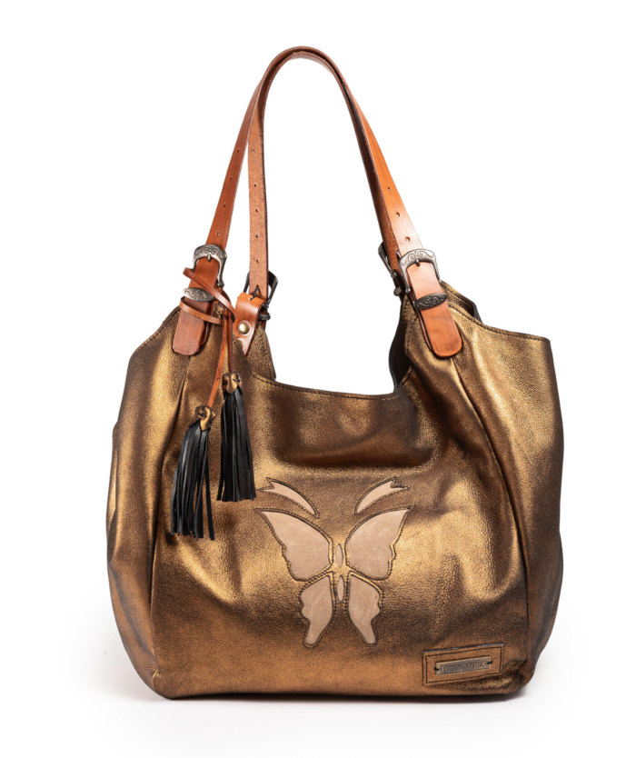 1017 SHOPPER BAG MARRÓN / SERRAJE ORO