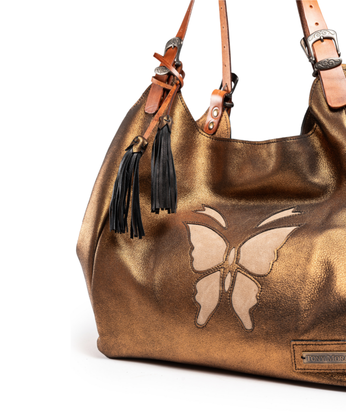 1017 SHOPPER BAG MARRÓN / SERRAJE ORO