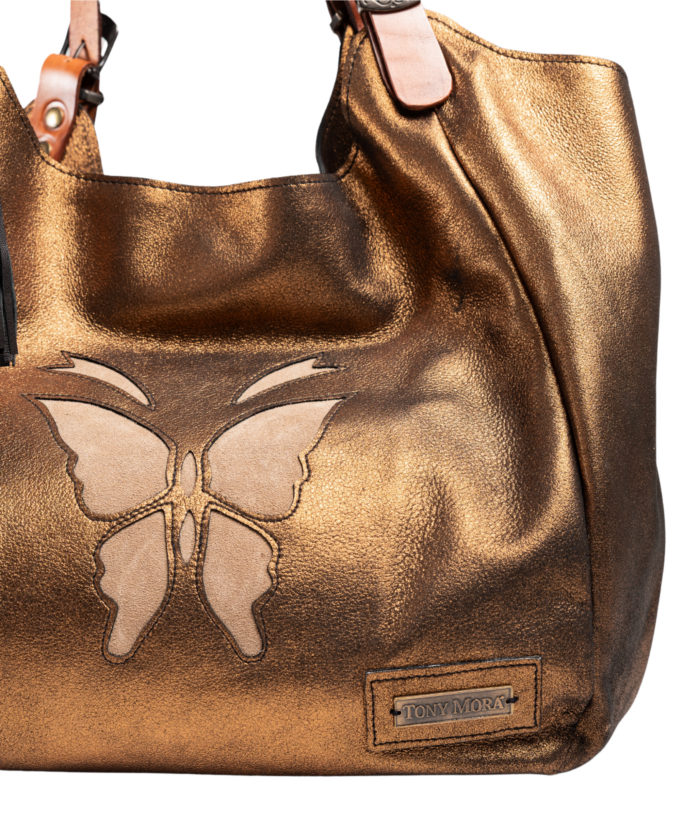 1017 SHOPPER BAG MARRÓN / SERRAJE ORO