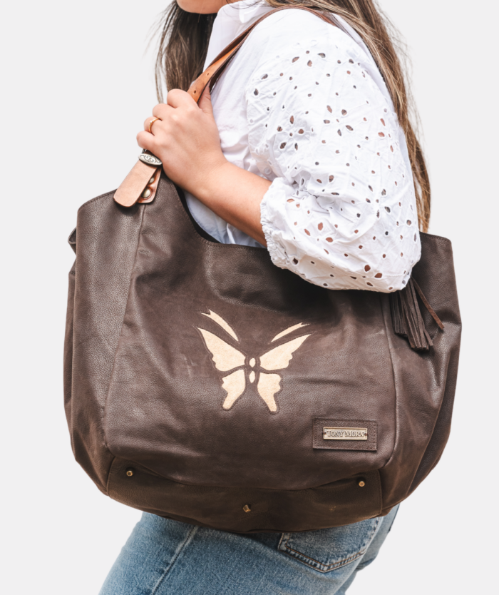 1017 SHOPPER BAG MARRÓN / SERRAJE BEIGE