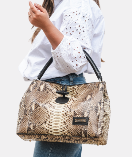 1131 SHOPPER BAG PITON GRIS CLARO