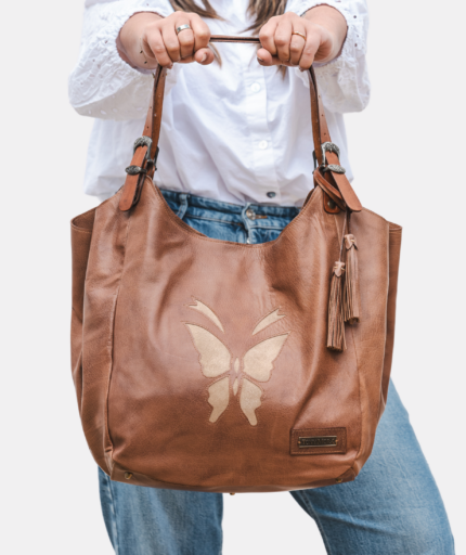 1017 SHOPPER BAG MARRÓN CLARO / SERRAJE CLARO